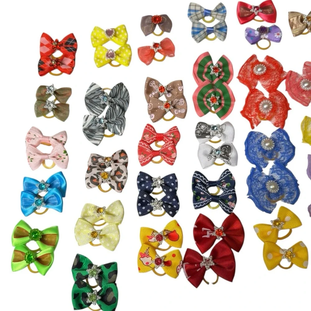 54 Small Fancy Dog Pet Child Baby Grooming Bows Color‎ Variety C14Q